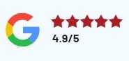 4.9 out of 5 on Google